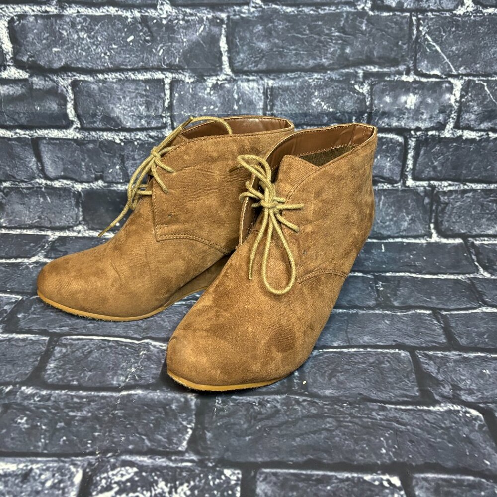 Suede Wedge Bootie